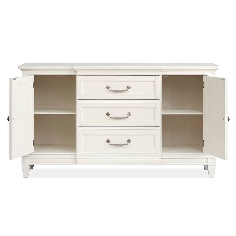Magnussen Home Willowbrook Egg Shell White Buffet - 64''W x 18''D x 36''H