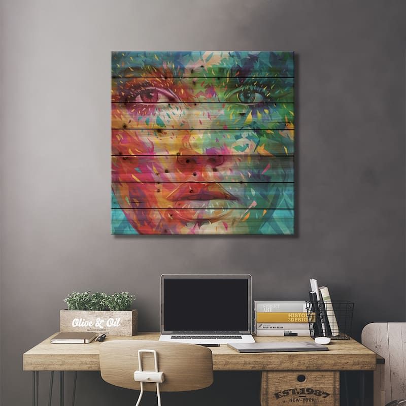Bold Print On Wood by Alessandro Pautasso - Multi-Color