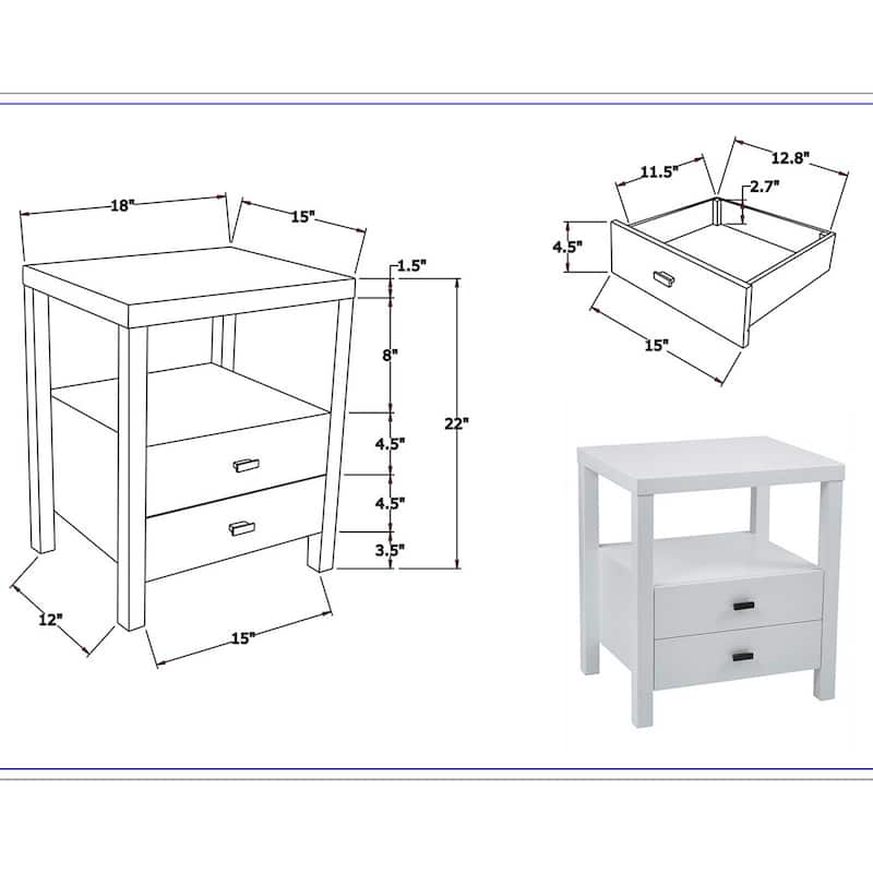 East at Main Painted Acacia Wooden End Table