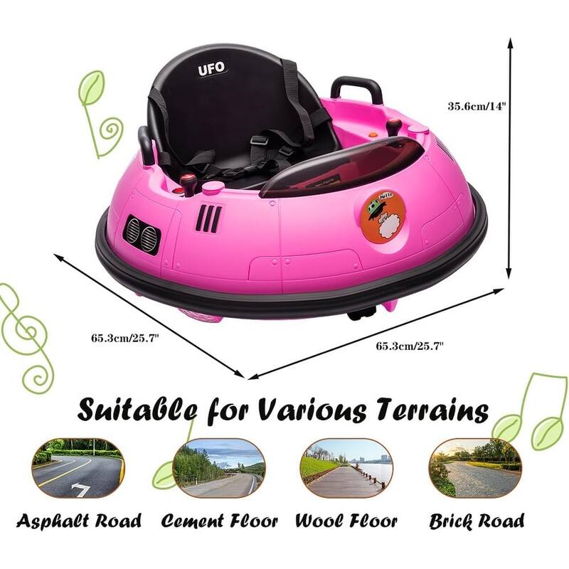 12V Bumper Car with Remote Control, Battery Powered Ride On Bumper Car