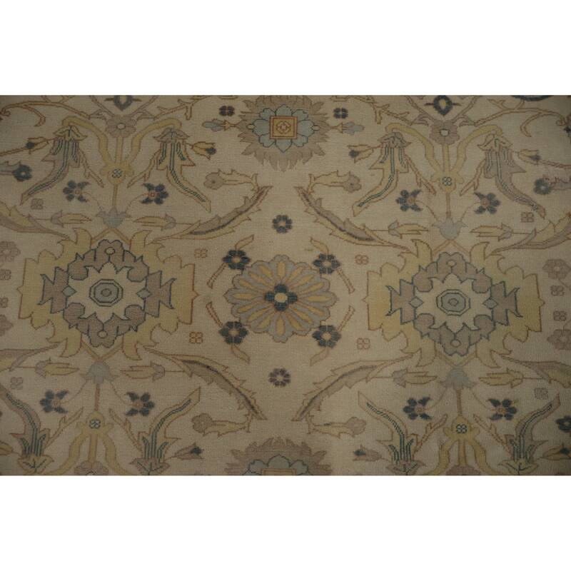 Hand Knotted Oriental 100% Wool Carpet Traditional All-Over Beige & Ivories Ziegler Area Rug - 11' 8'' X 8' 9''