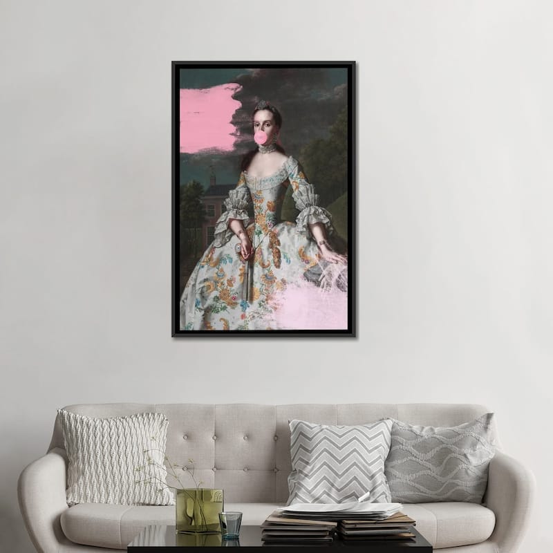 iCanvas "Woman Blowing Bubble Gum VI" by Grace Digital Art Co Framed Canvas Print