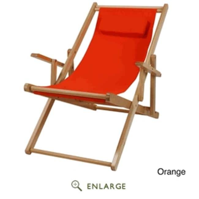 114-00-011-19 Sling Chair, Natural Frame with Orange Canvas