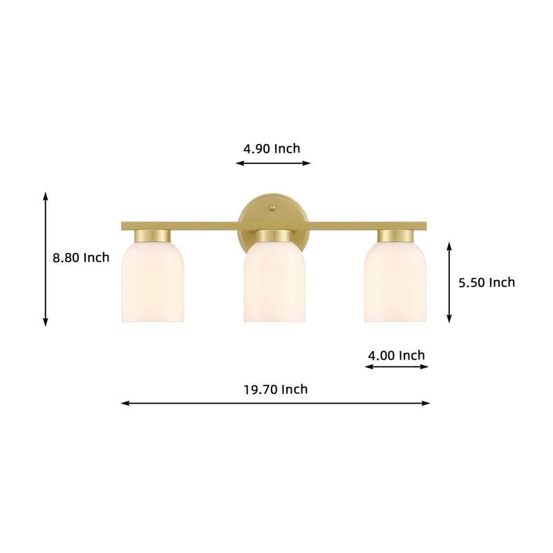 Acroma 3 - Light Dimmable Vanity Light Metal Bathroom Vanity Light - 3-light