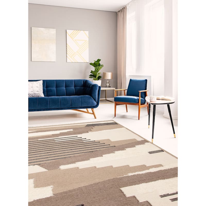 ECARPETGALLERY Hand Tufted Timeless Tan Wool Rug - 5'3 x 8'1