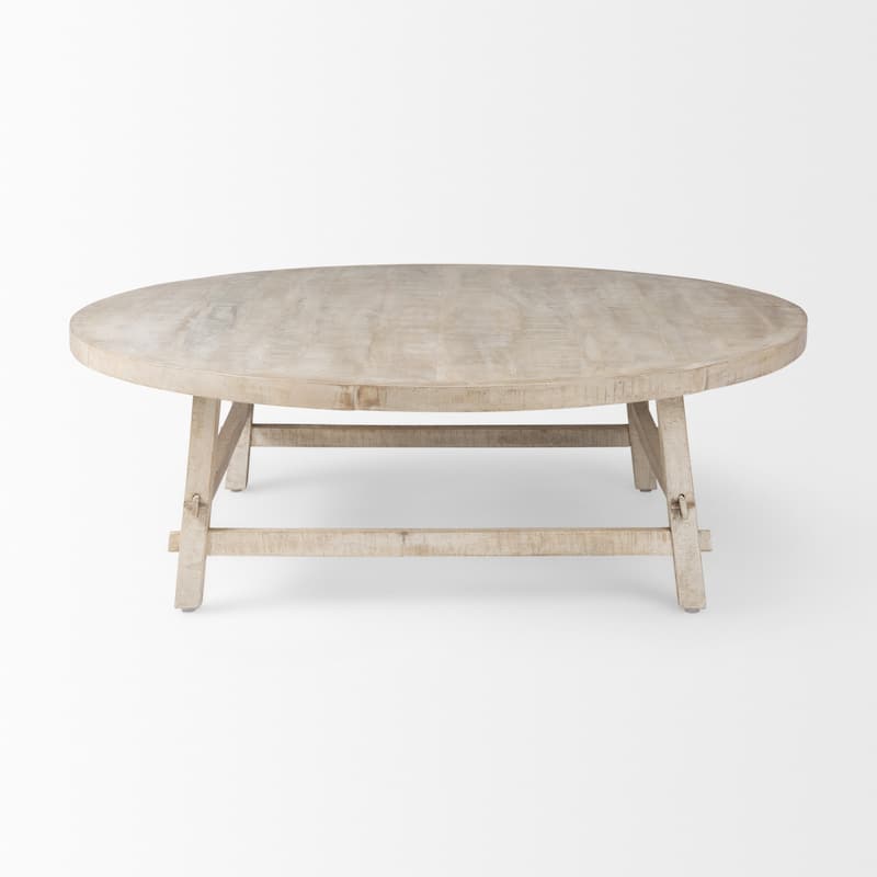 Rosie Blonde Solid Wood 48" Round Coffee Table - 48"L x 48"W x 16"H