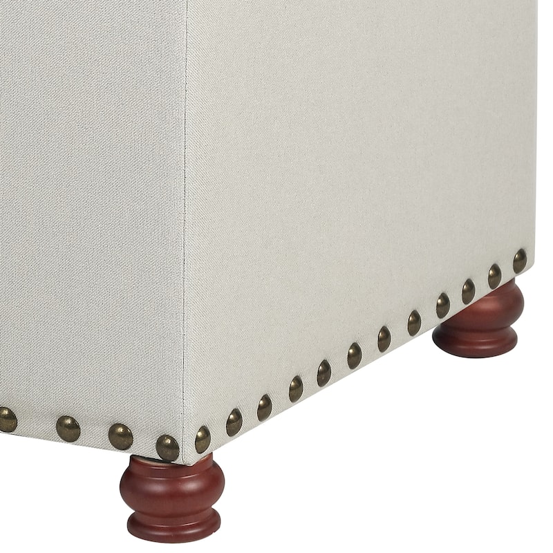 Adeco High End, Classy, Tufted Storage Bench, Ottoman Footstool