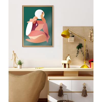 Kate and Laurel Blake How the Sun Loves the Moon Framed Printed Glass by Maggie Stephenson