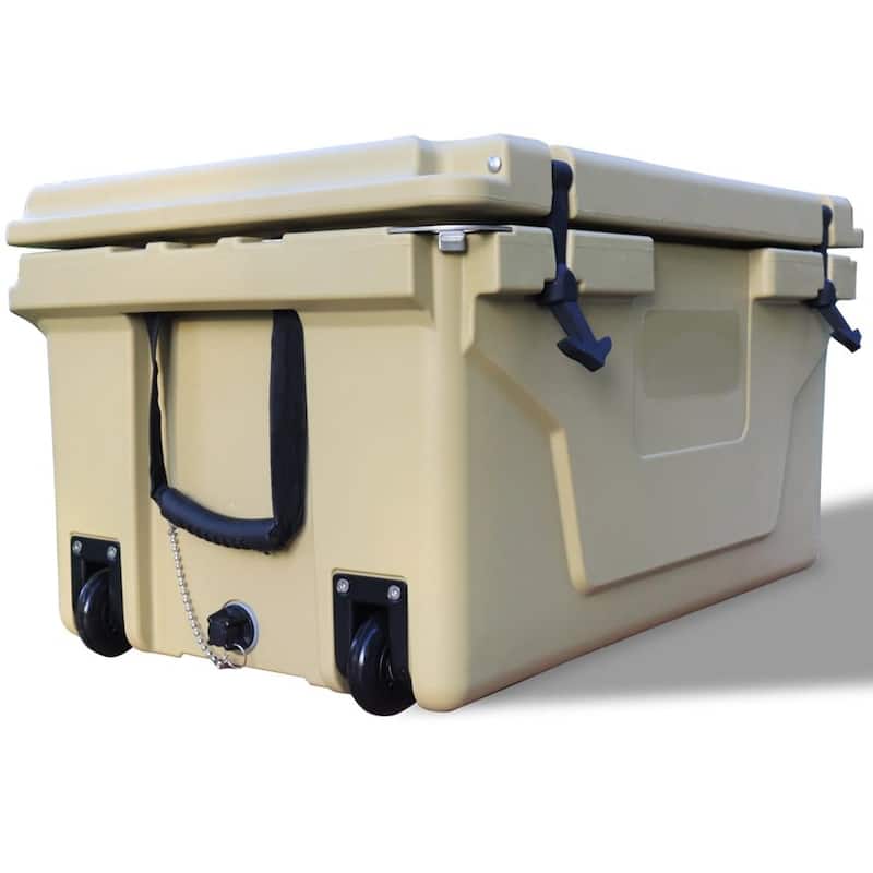 Khaki 65Qt Camping Ice Chest Cooler - Khaki