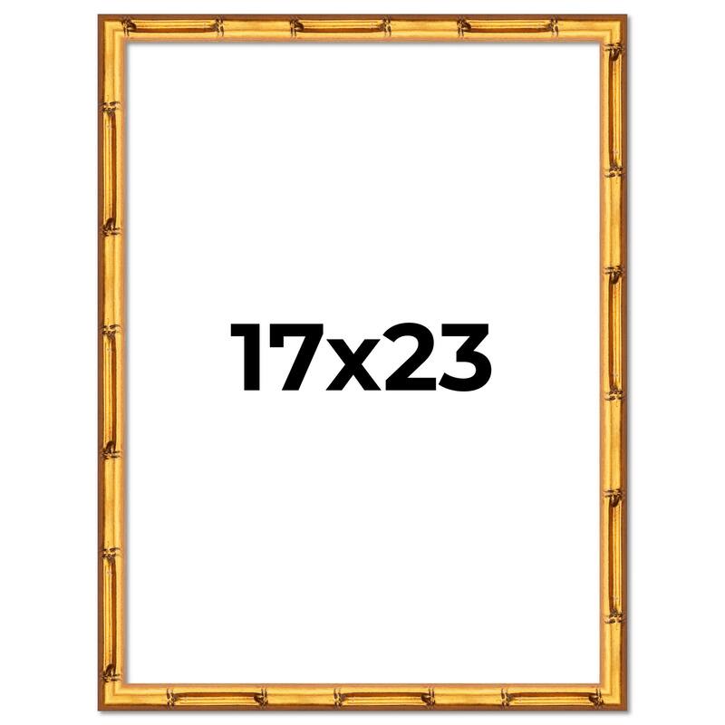 17x23 Frame Gold Bamboo Picture Frame Modern Photo Frame Includes UV Acrylic Shatter Guard Front Acid Free Foam Backing Board