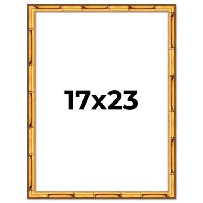 17x23 Frame Gold Bamboo Picture Frame Modern Photo Frame Includes UV Acrylic Shatter Guard Front Acid Free Foam Backing Board