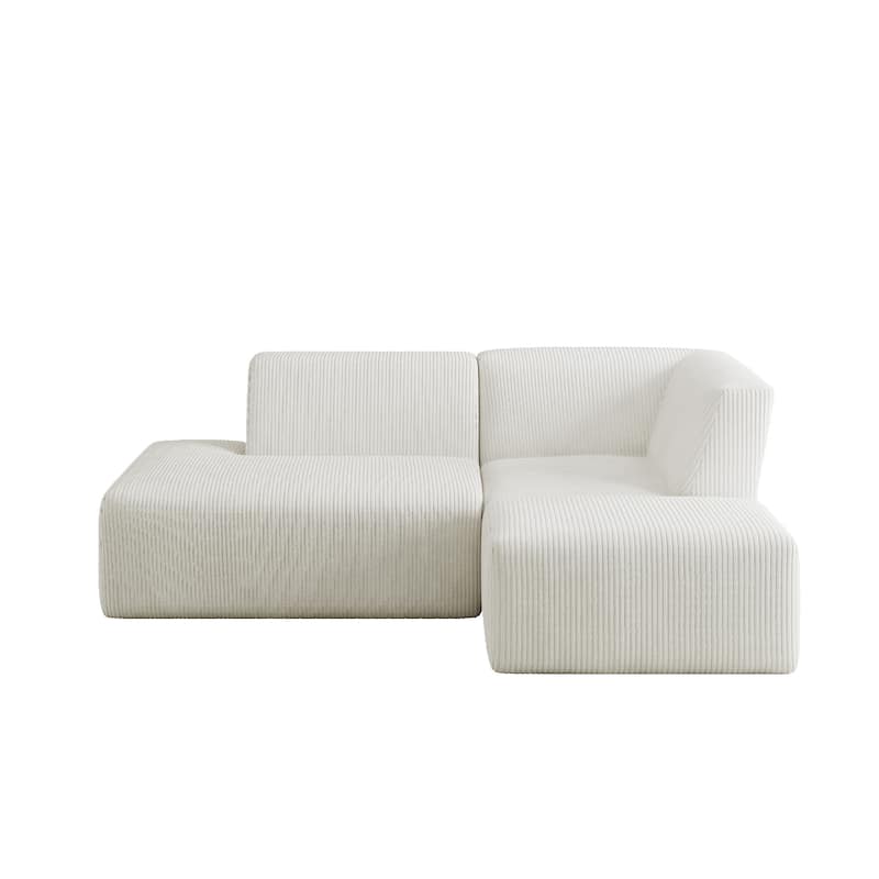 Corduroy Fully Sponge Molded Modular Sectional Sofa with Ottoman