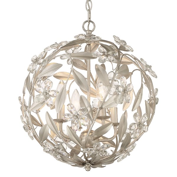 slide 2 of 11, Crystorama Lighting Group MSL-314 Marselle 4 Light 17" Wide Crystal Antique Silver