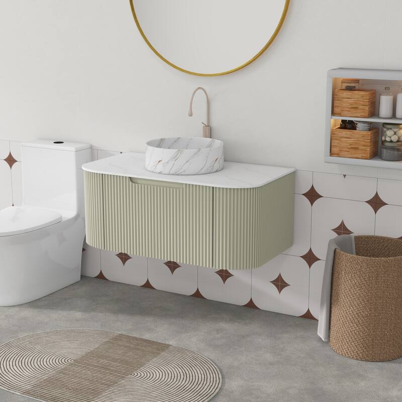 Wall Mounted Bathroom Vanity with Sink
