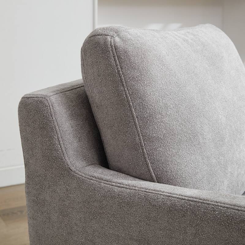 29.92'' Swivel Accent Chair, Upholstered Skirted Swivel Chair with Removable Back Cushion, 360 Degree Comfy Armchair