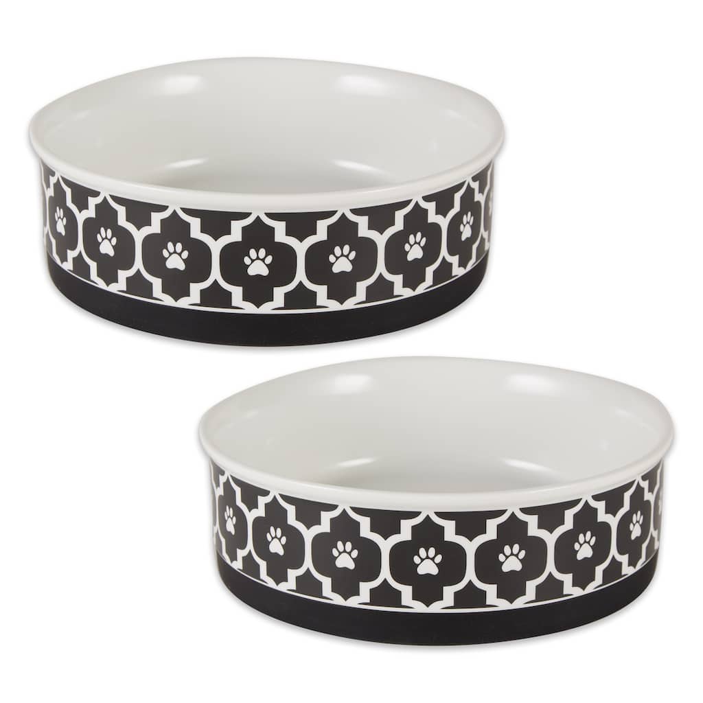 Bone Dry Lattice Pet Bowl (Set of 2)