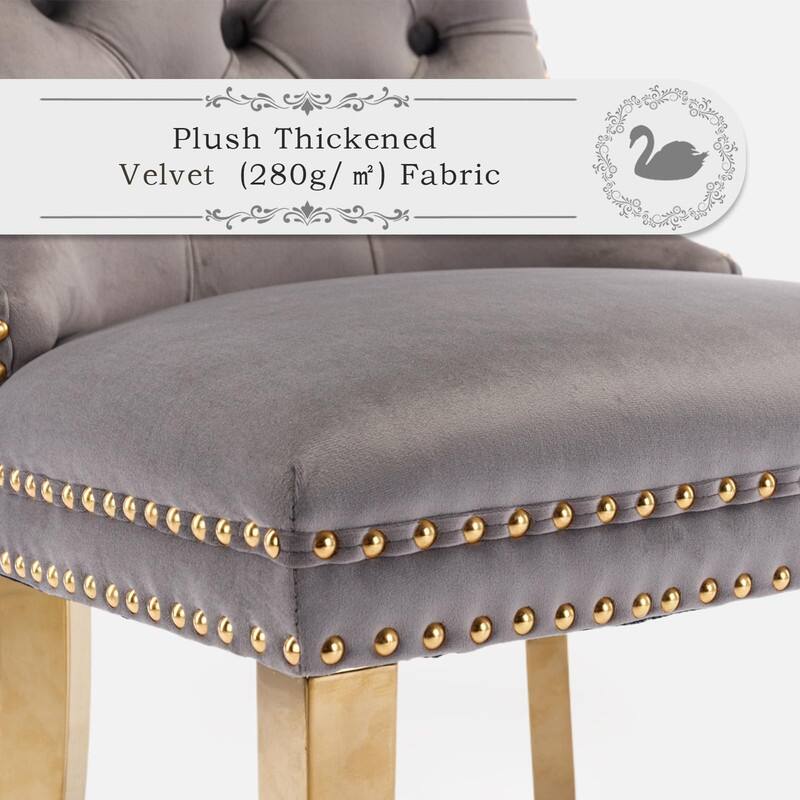 Tufted Naliheads Solid Wood Upholstered Dining Chairs Set of 6