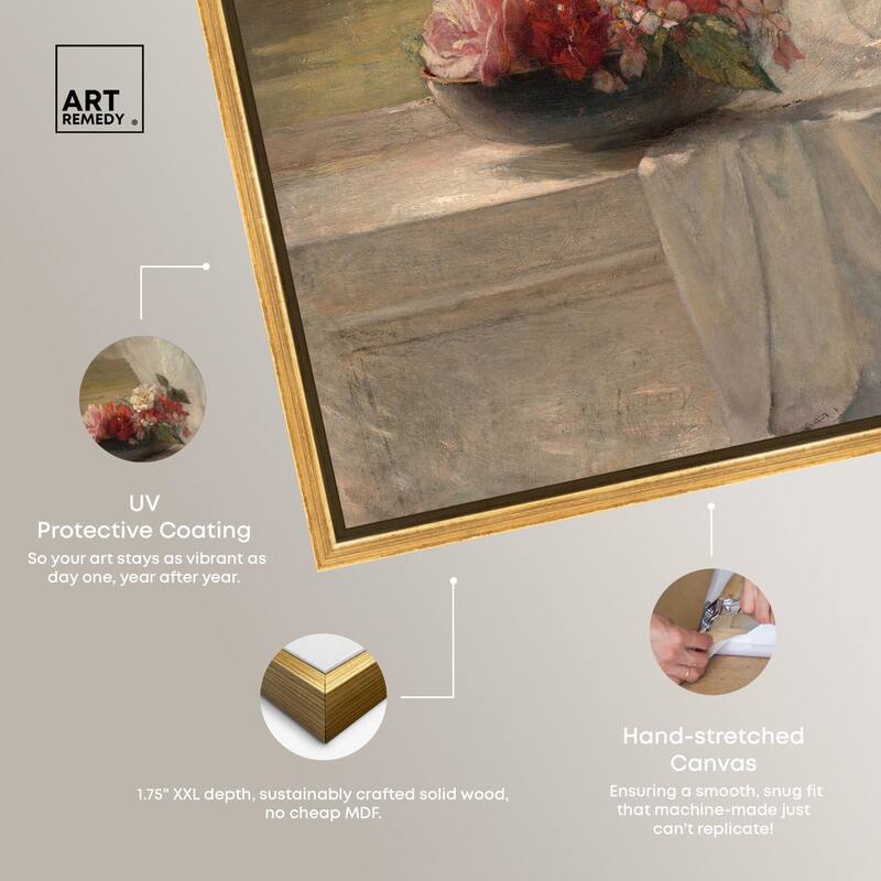 Flowers on a Window Ledge 1861 Canvas by Art Remedy