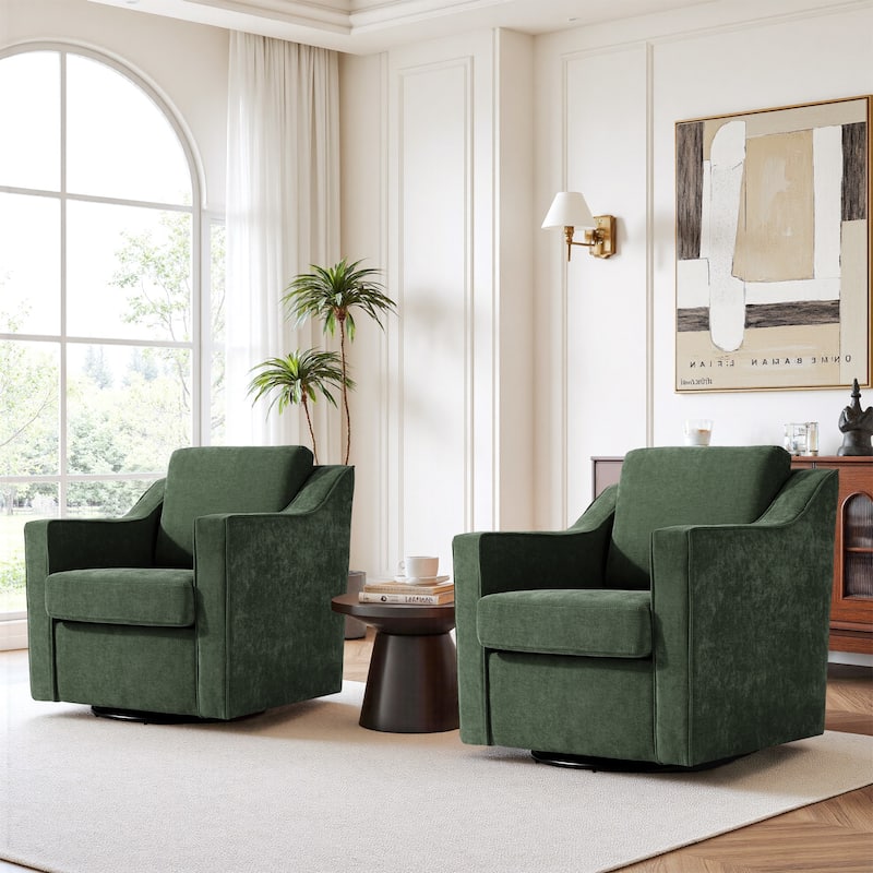 2 Set Modern Swivel Accent Arm Chair for Living Room