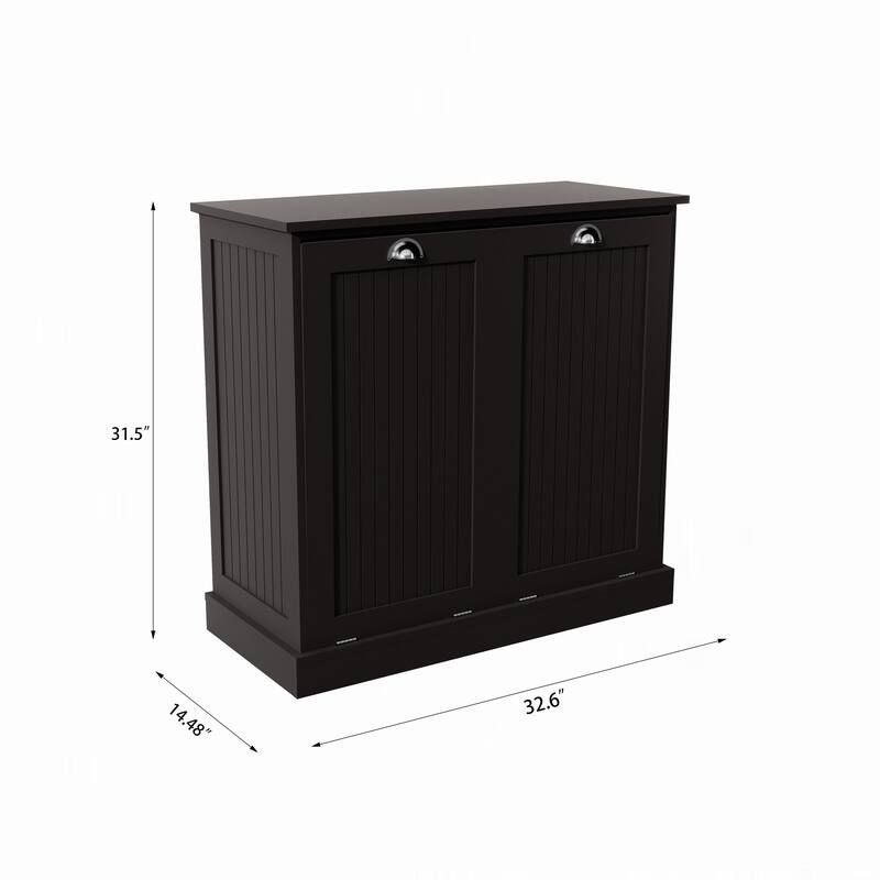 Sideboard Pantry Cabinet Laundry Sorter Cabinet with Removable Bags, Laundry Hamper Cabinet for Bathroom