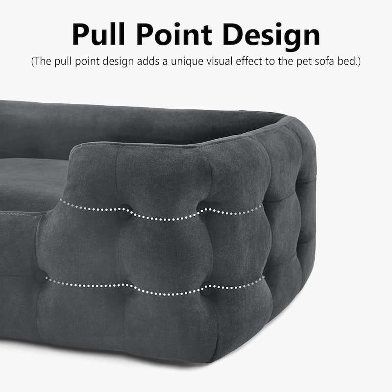MCombo Dog Sofa Bed with Washable Cushion Cover for Small Medium Dogs, Fabric 0553 - 33.6" x 21.7"