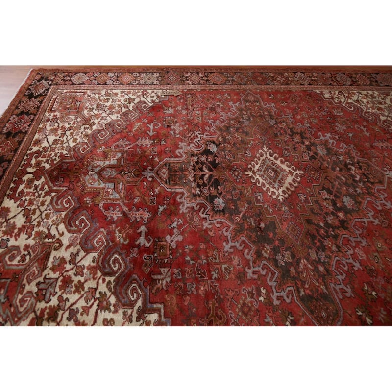 Vintage Geometric Heriz Persian Traditional Area Rug Wool Hand-knotted - 8'5" x 11'1"