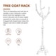 preview thumbnail 123 of 140, Tree-branch Rubberwood Freestanding Coat Rack with Hooks