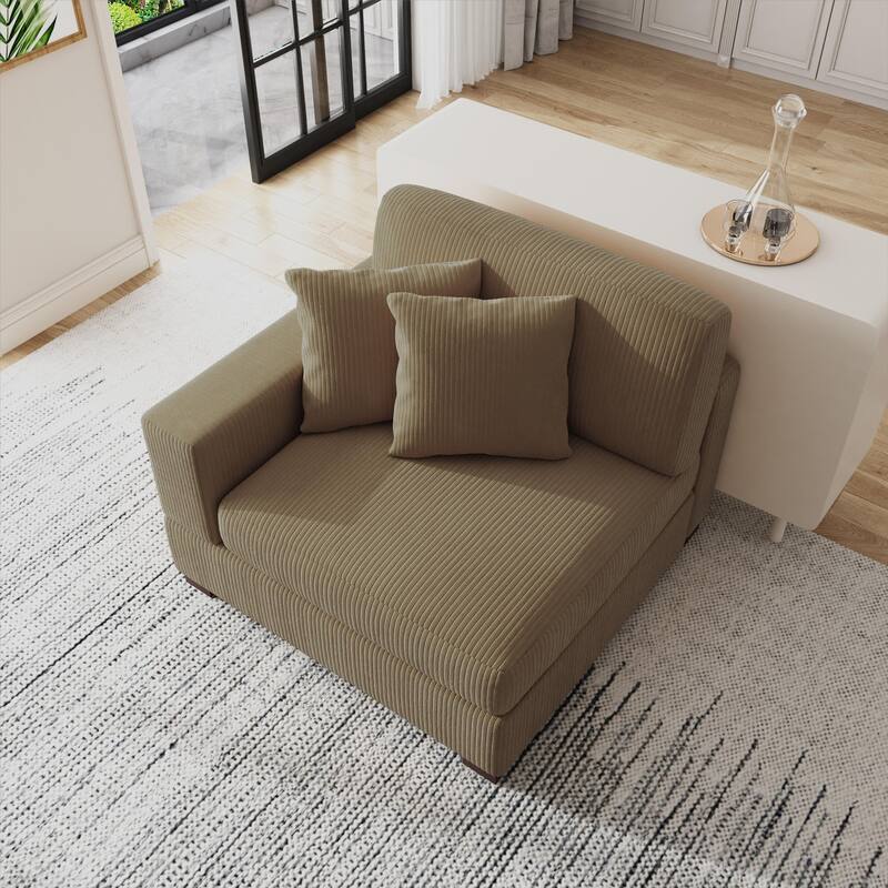 Corduroy Armchair Sofa Corner Chairs With Pillows
