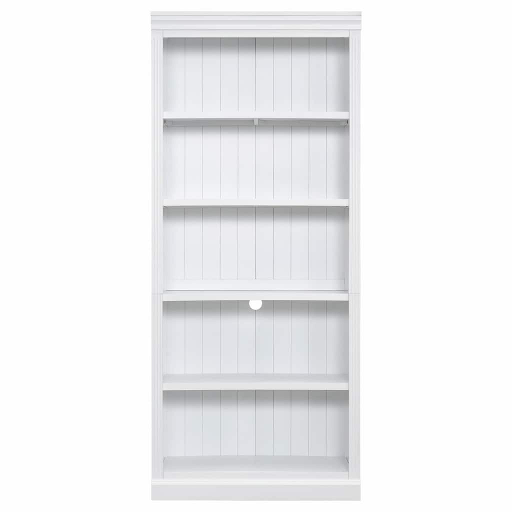 83.4" Tall Wood Bookcase with Light Strip, 5-Tier Decor Bookshelves with Adjustable Shelves