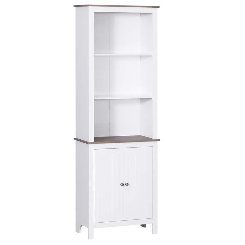 HOMCOM 69'' Freestanding Storage Cabinet, Bathroom Linen Tower, Kitchen Cupboard, Buffet Cabinet, Bookcase with Double Door