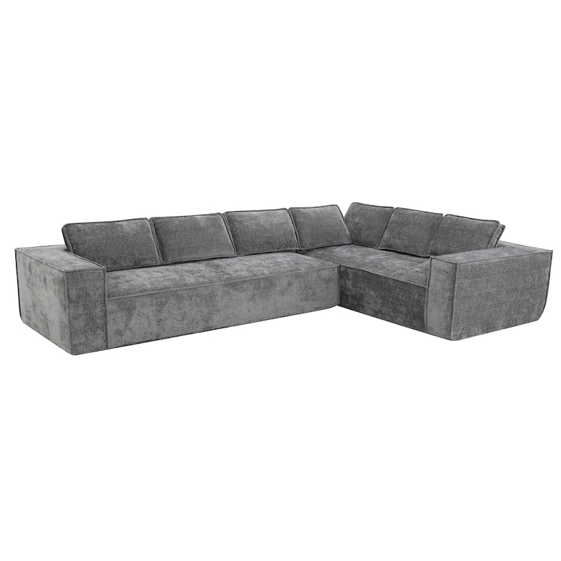 Modular L Shaped Sectional Sofa Floor Couch Chenille Upholstered Sofa