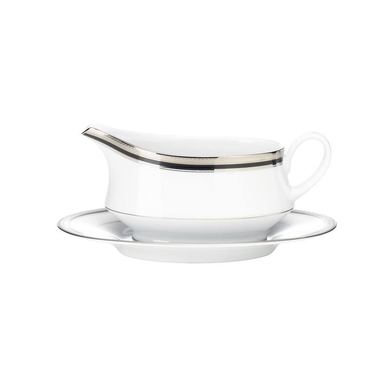 Noritake Austin Platinum Gravy with Tray (2 Pieces), 13 oz.