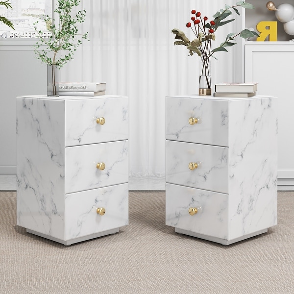 White textured 2024 bedside table