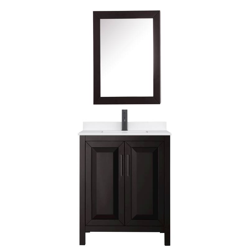 Daria 30-inch Single Vanity, Single Hole Quartz Top, Med Cabinet