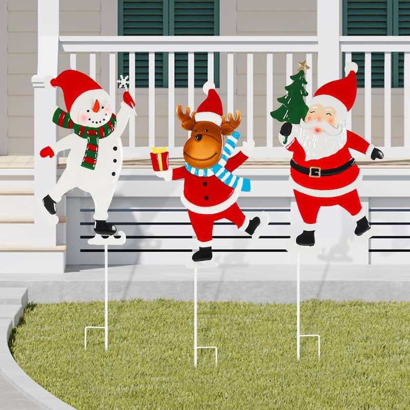 3 Pack Christmas Yard Stakes Yard Signs