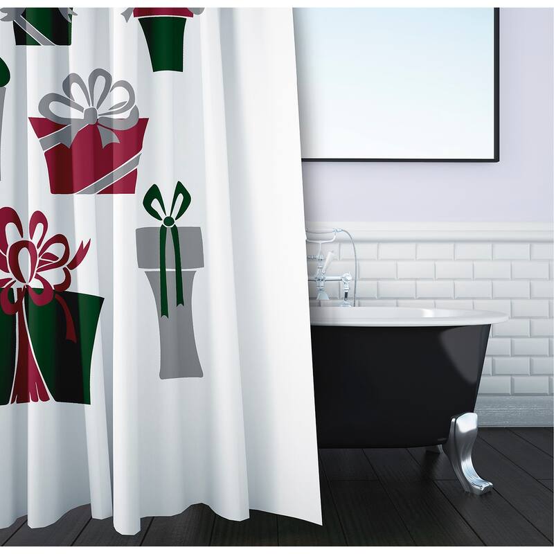 Present Time Holiday Print Shower Curtain