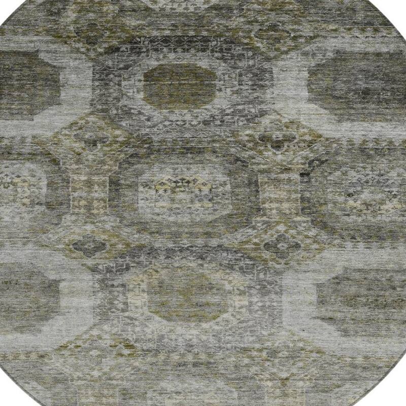 HomeRoots Medallion Transitional Rectangle Outdoor Rug