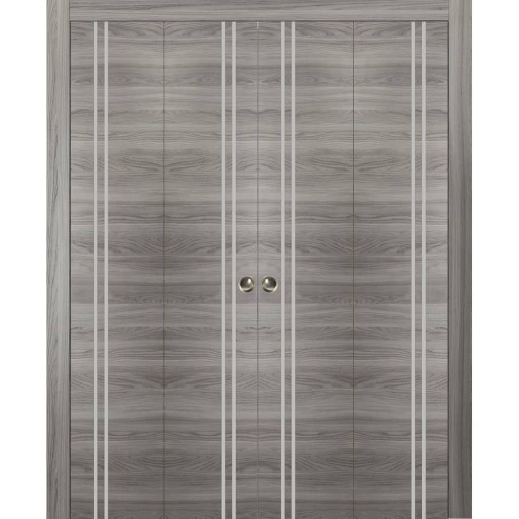 Double Bi-fold Doors Planum 0310 Ginger Ash with Sturdy Tracks