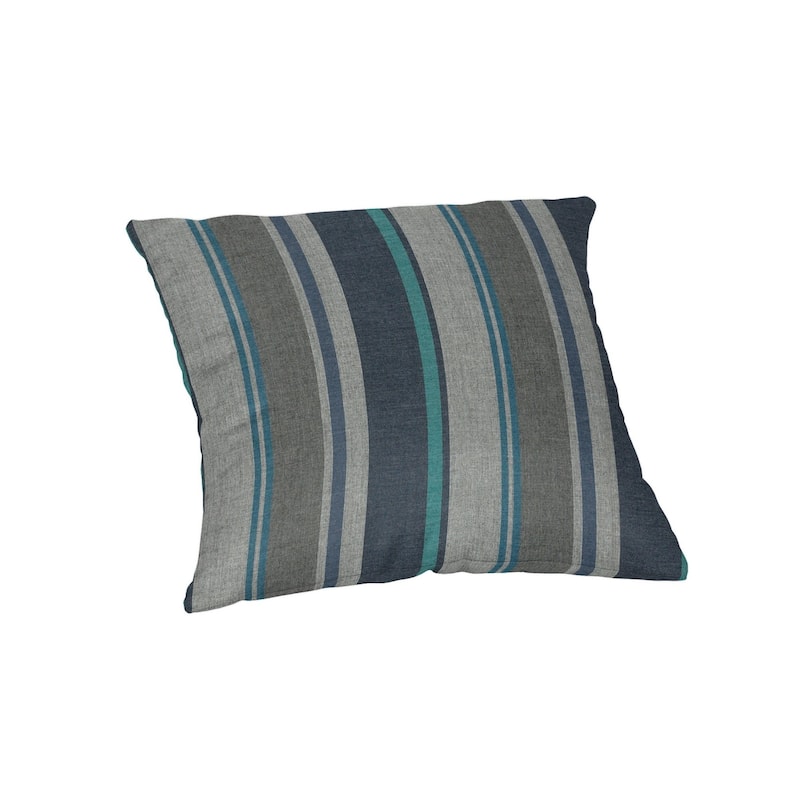 Sunbrella® Stripe Fabric 1-Piece Indoor/Outdoor Square Throw Pillow, 18"W x 18"L, Dolce Oasis