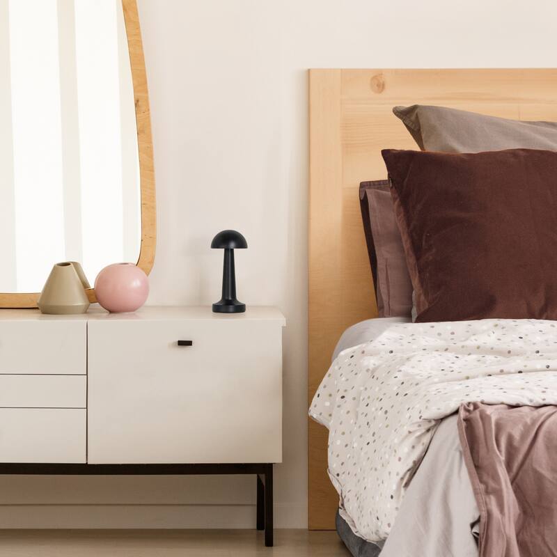 LED Mushroom Mini Touch Sensor Desk Lamp - 8.75" - Black