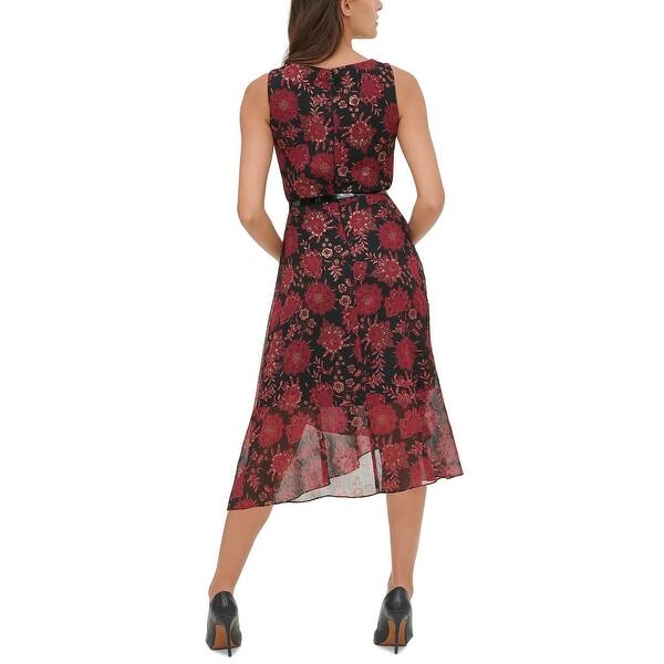 Tommy Hilfiger Women's Floral Chiffon Midi Dress Red Size 4 - Bed Bath &  Beyond - 40566676