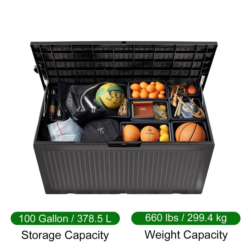Outdoor Patio Storage Resin Lockable Deck Box - Picture 9 of 100
