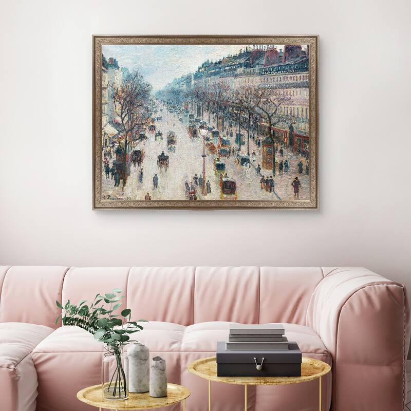 Masterpiece Art Gallery| Boulevard Montmartre by Camille Pissarro - Framed Canvas Art Print