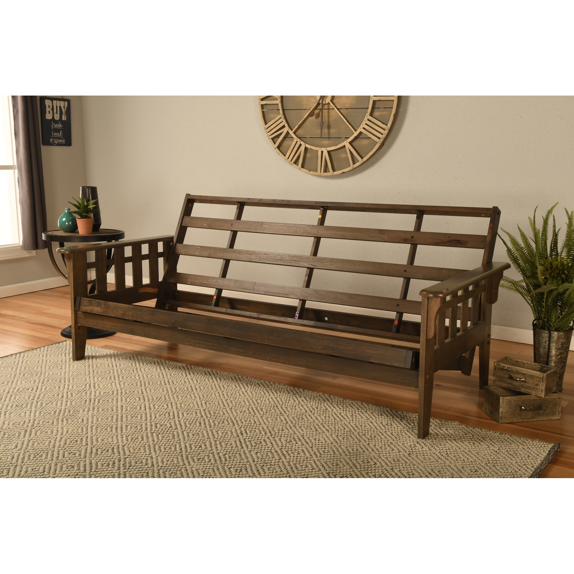 Somette Tucson Full Size Futon Frame in Rustic Walnut Finish