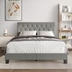 preview thumbnail 8 of 17, CraftPorch Simple Button Tufted Linen Upholstered Bed