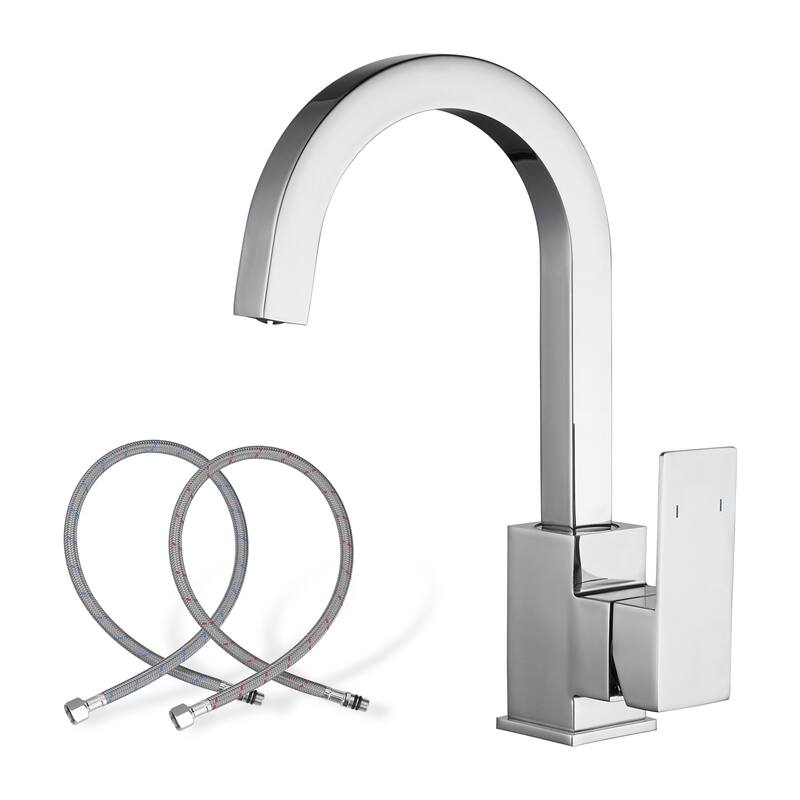 WOWOW Single-Handle Bar Faucet with Swivel Spout - Polished Chrome