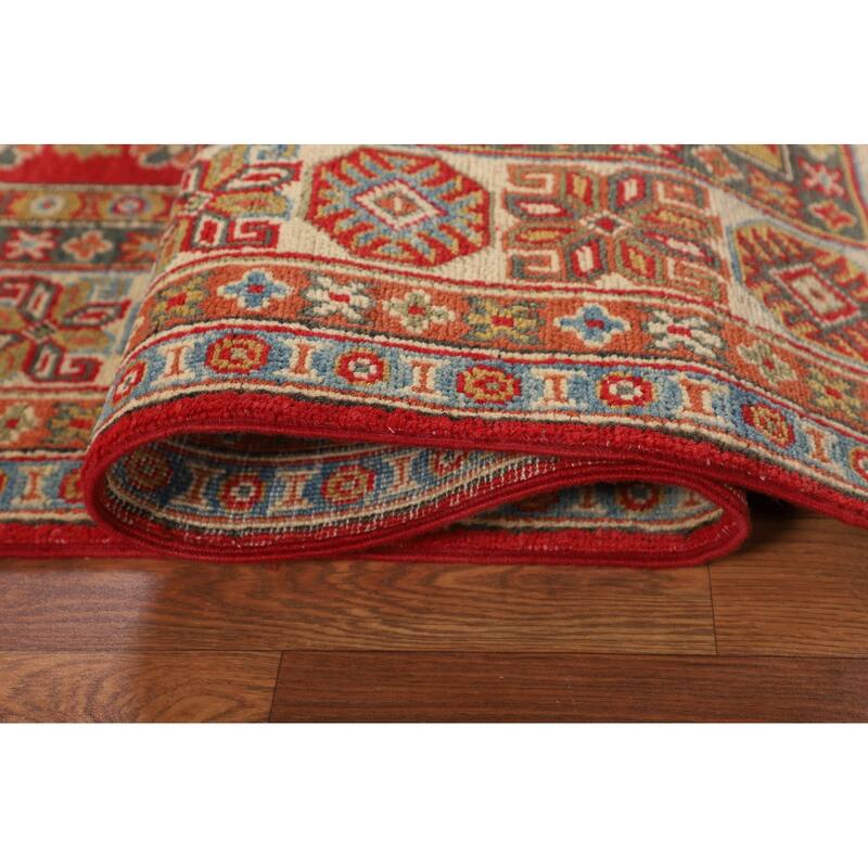 Oriental Red Kazak Area Rug Handmade Traditional Wool Carpet - 4'9" x 6'7"