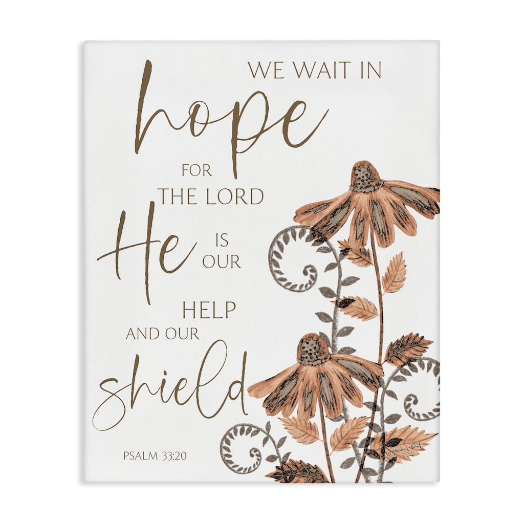 Stupell He Is Our Help & Shield Canvas Wall Art Design By Annie LaPoint