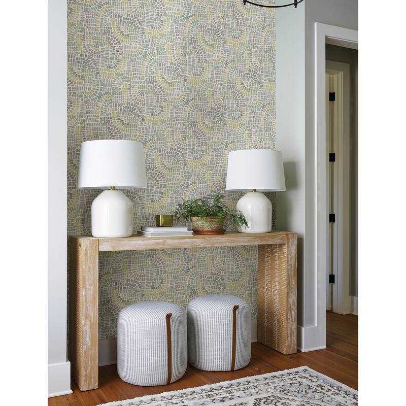 A-Street Prints Wanderer Aquamarine Mosiac Wallpaper