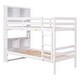 preview thumbnail 8 of 7, White Solid Wood Detachable Bunk Beds with Bookcase Headboard, Safety Rail, Ladder, Convertible
